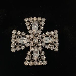 Premier Designs Rhinestone Cross Brooch/Pendant